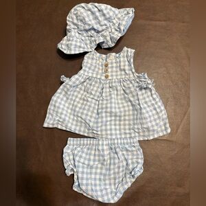 Carter's Blue and White Gingham Diaper Cover Set